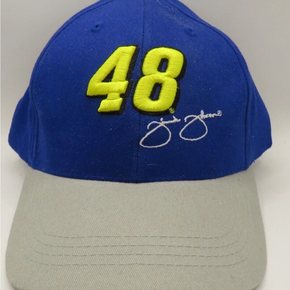 Kellogg Racing Blue and Gray Cap with‎ Yellow Number 48 Jimmie Johnson